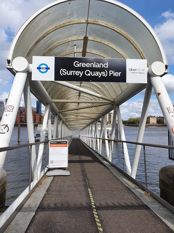 The entrance to Greenland Surrey Quays Pier.
