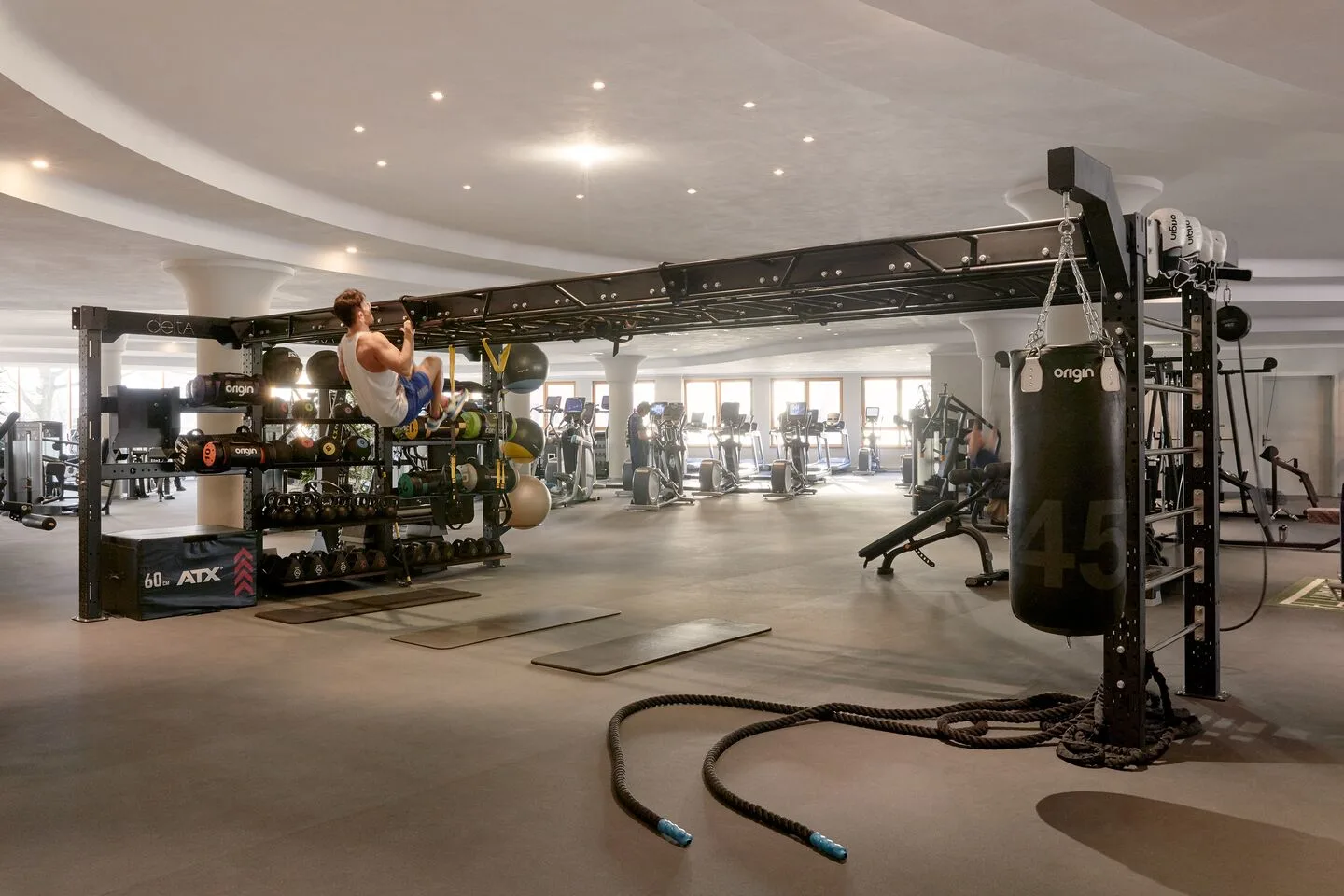 The interior of Meridian Fitness which has a range of high-end gym equipment.