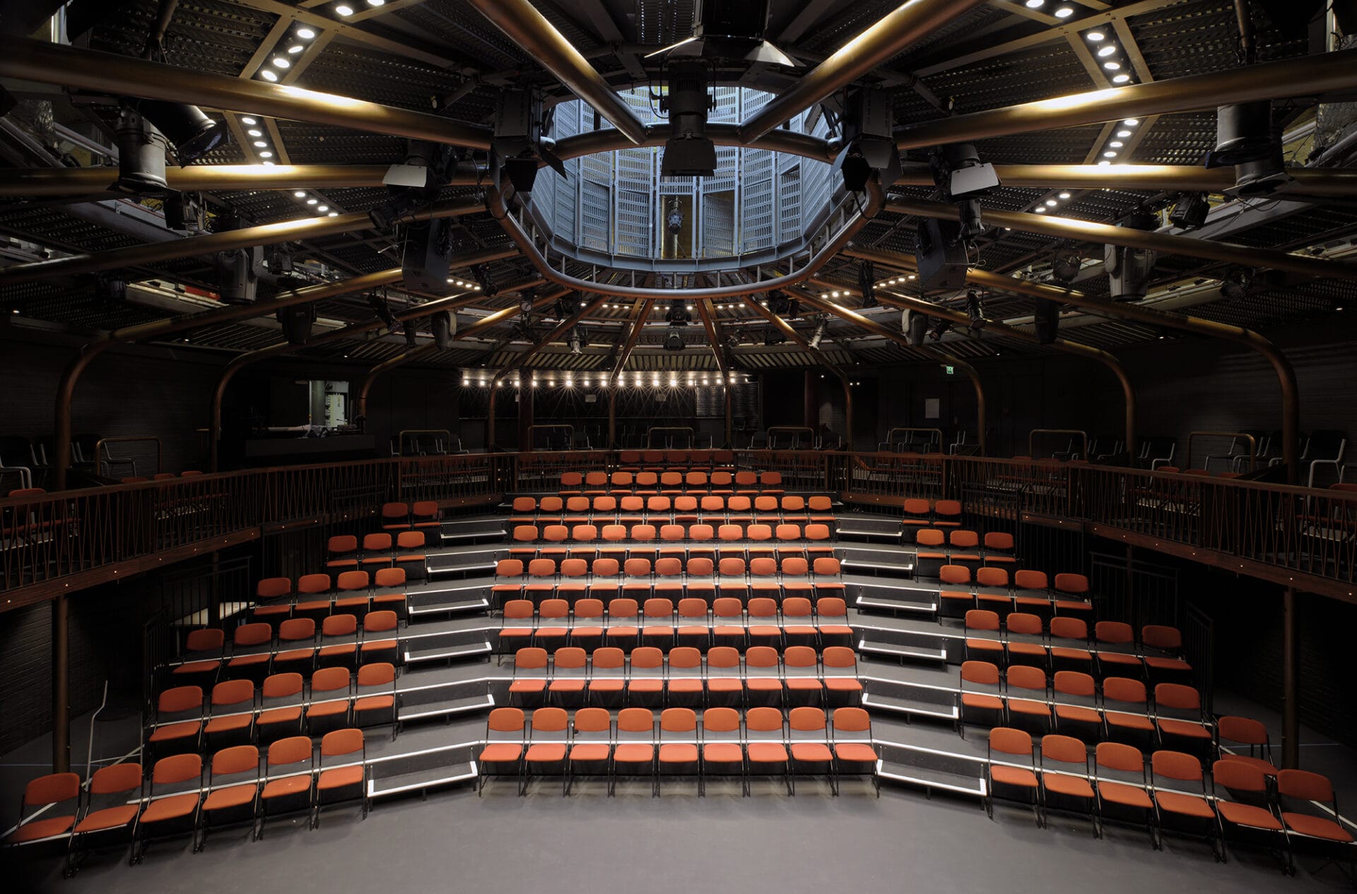 The interior seating area of a stage at The Albany Theatre.