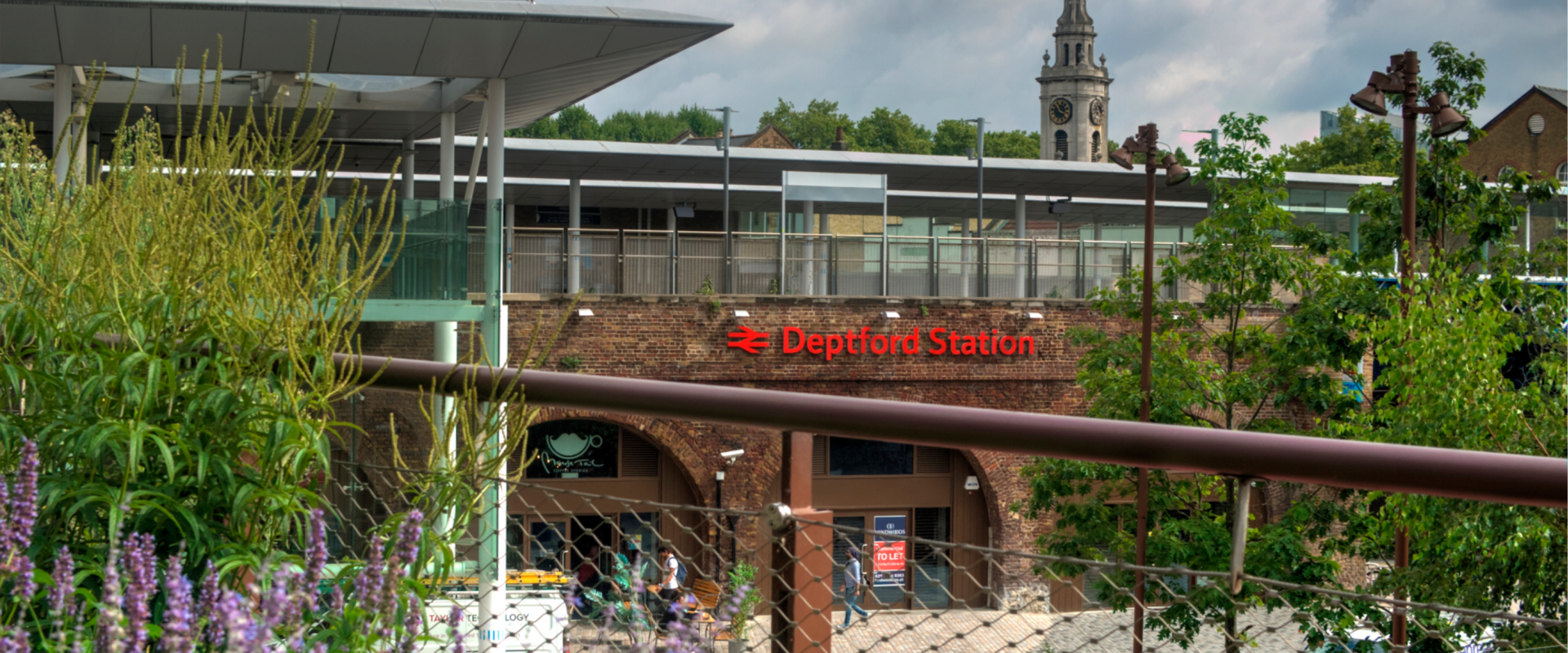 An exterior shot of Deptford Station.