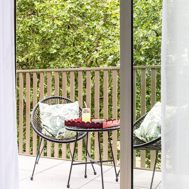 A balcony Neptune Wharf in Deptford