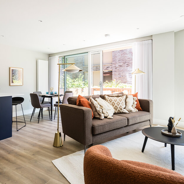 A living area at Neptune Wharf