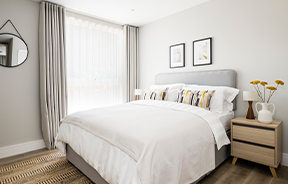 A bedroom at Neptune Wharf