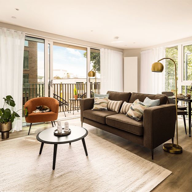 A living area at Neptune Wharf