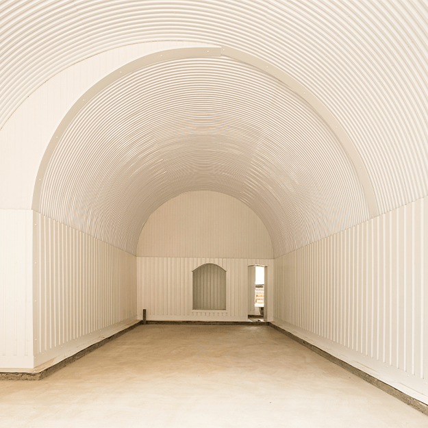 The interior of a commercial arch at Neptune Wharf SE8
