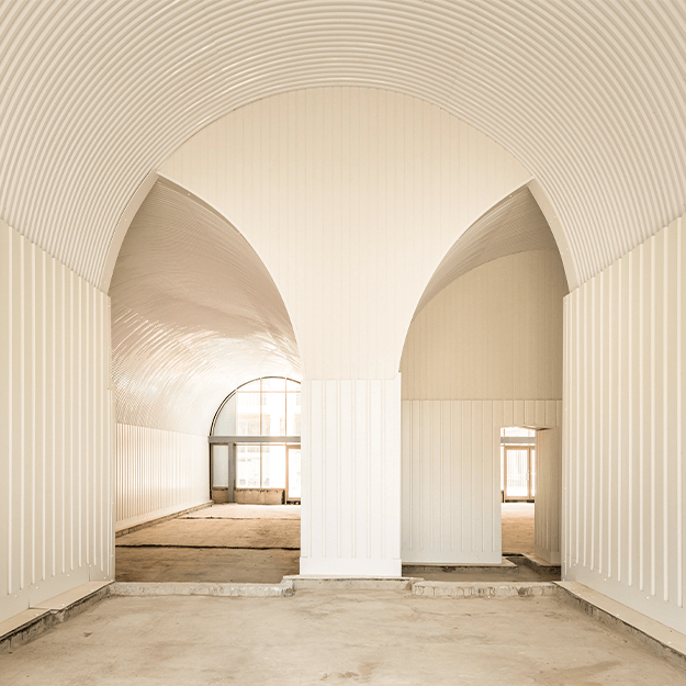 The interior of a commercial arch at Neptune Wharf SE8