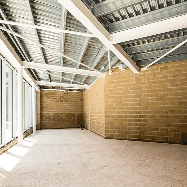 The interior of a commercial unit at Neptune Wharf SE8