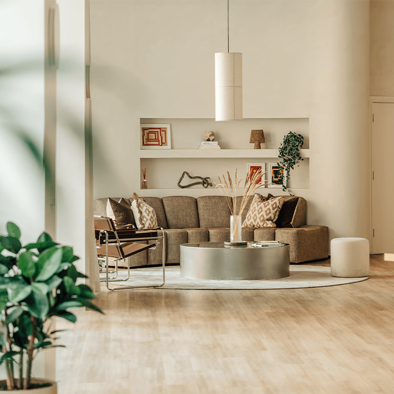 The communal lounge area at Neptune Wharf
