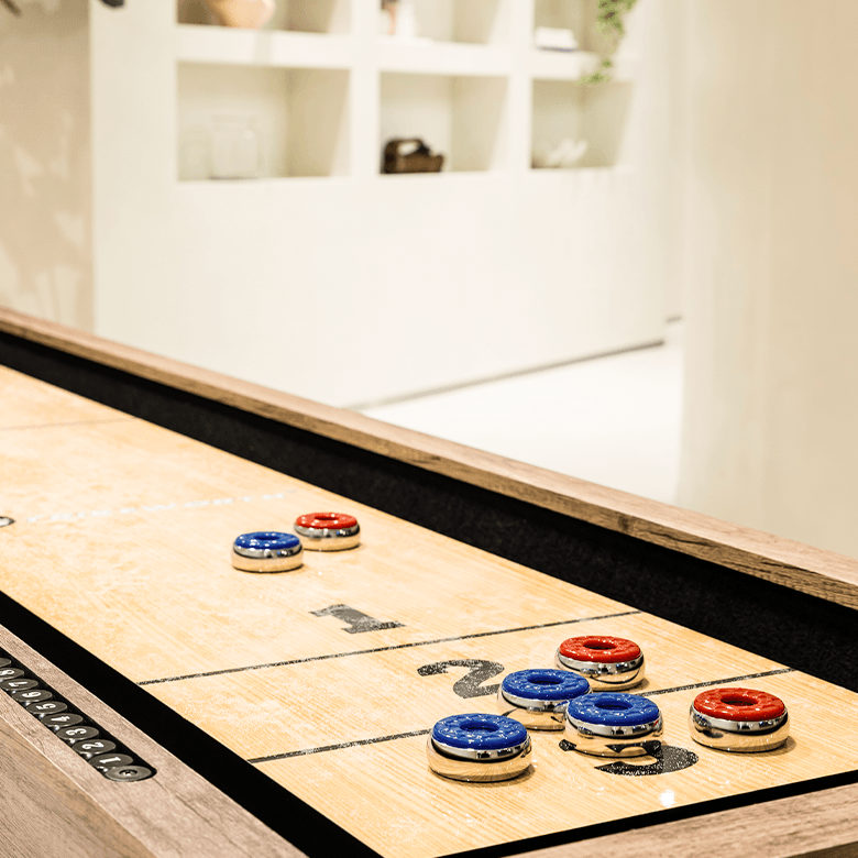 Shuffleboard table at Neptune Wharf